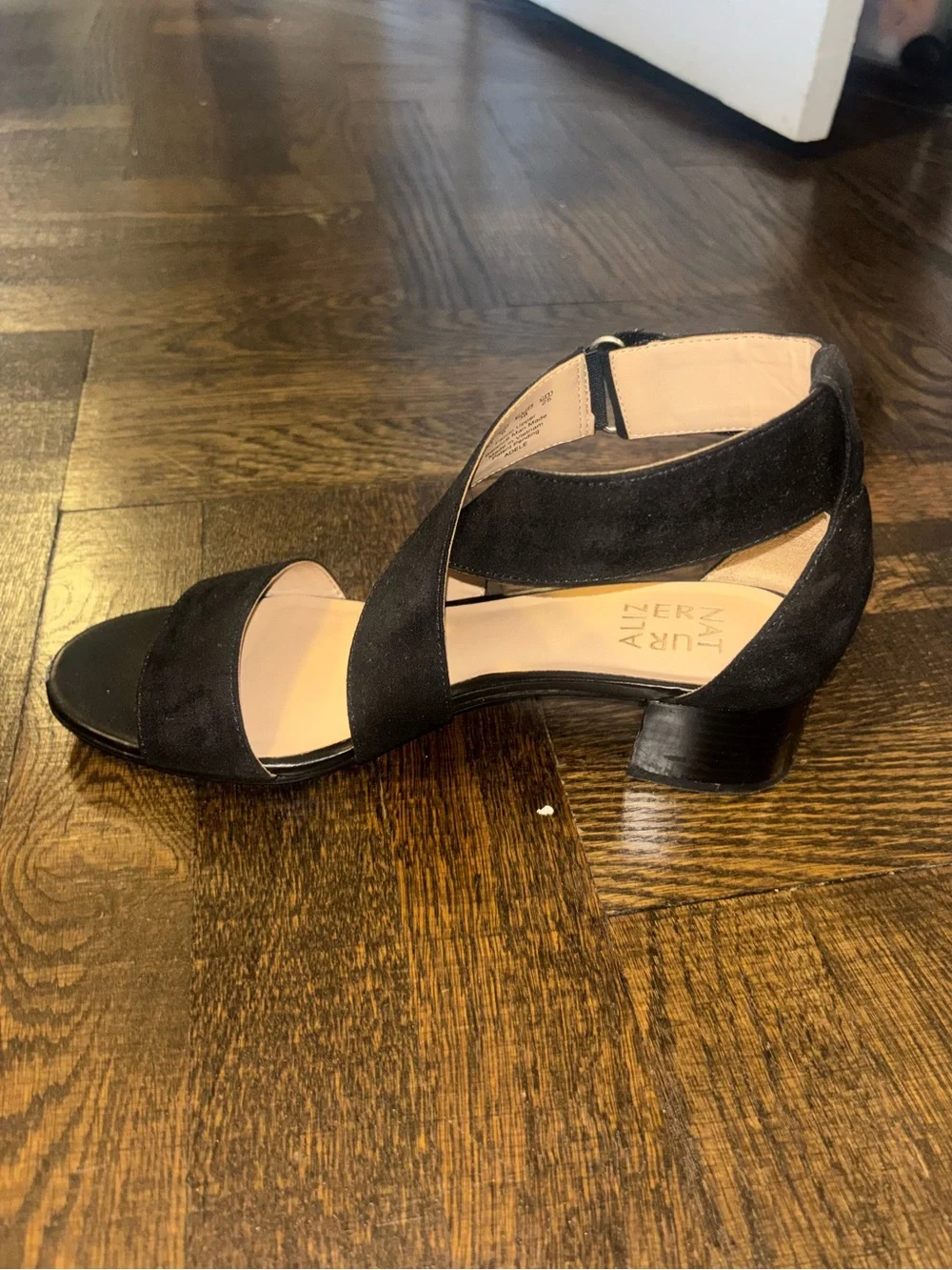 Naturalizer Black Crisscross Heeled Sandals